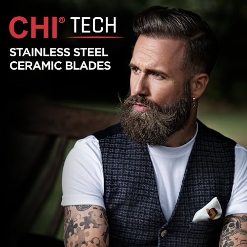 Cortapelos inalámbrico CHI Tech de agarre suave para perfilar tu barba y cabello en casa 5