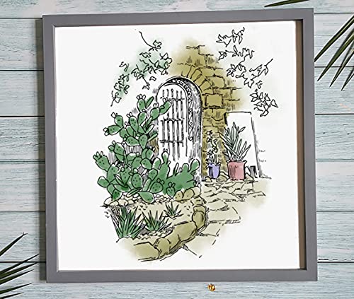 4 Styles Garden Doors Clear Stamps For Card Making Decoration Diy Scrapbooking, Flower Garden Scenery Transparent Rubber Seal Stamps For Photo Card Album Crafting Supplies. #TOP2