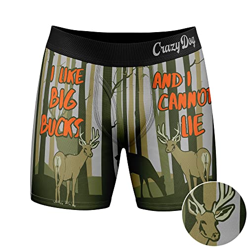 Crazy Dog T-Shirts Funny Fishing and Hunting Boxers for Men Sarcastic Deer Hunting and Fishing Joke Underwear for Guys3