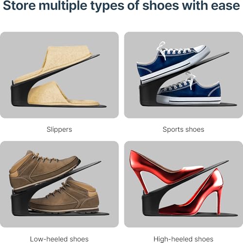 One-Piece Shoe Slot Organizer 10 Pack, Space-Saving Stackers for Closet, Entryway & Shoe Rack | No Assembly Needed - Image 5