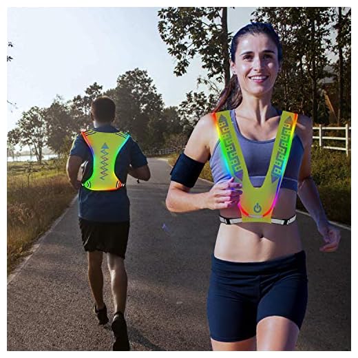 NeatTimes LED Reflective Vest USB Rechargeable for Running Cycling Hiking in Night Sport, Make You Visible,Safe & Seen, Size Adjustable for Men and Women