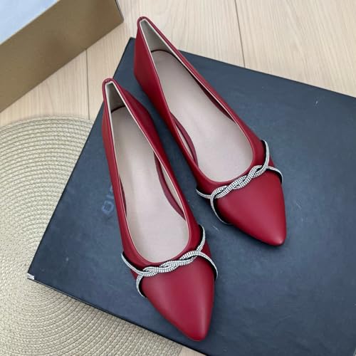 Image of Stunner Womens Flats Fashion Pointed Toe Bowknot Ballet Flats Cute Slip On Dress Flats Comfortable Party Wedding Flats2