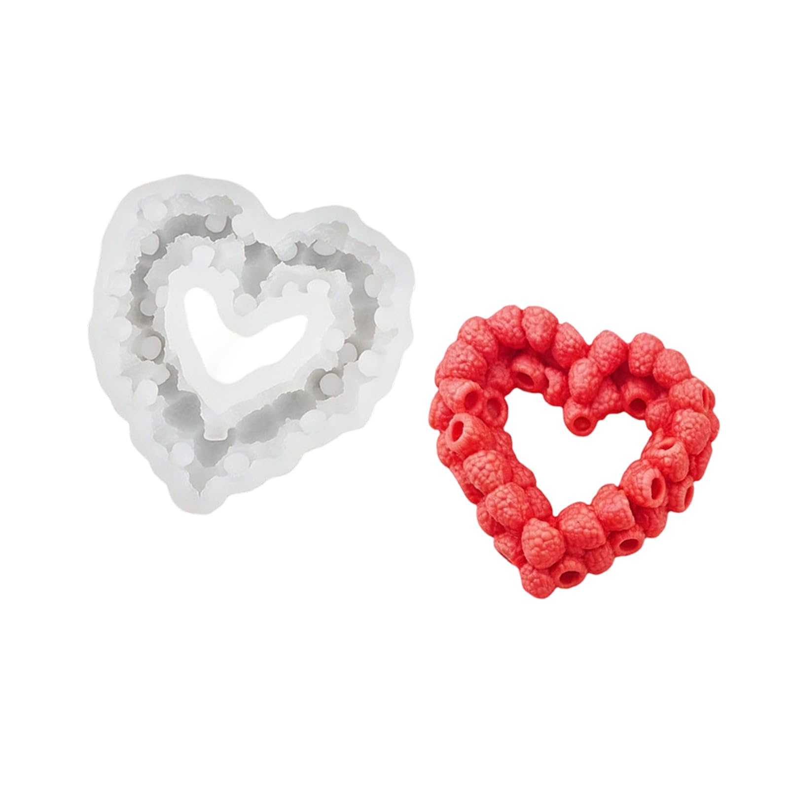 Osniyaw C Silicone Raspberry Heart Mould For Decorating Ake, Hocolate Making And Rafts, Food Safe, Flexible Baking Tool, Andle Making Supplies