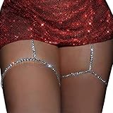 Rhinestone Leg Chain Thigh Chain Elasticity Crystal Body Accessories Jewelry for Women