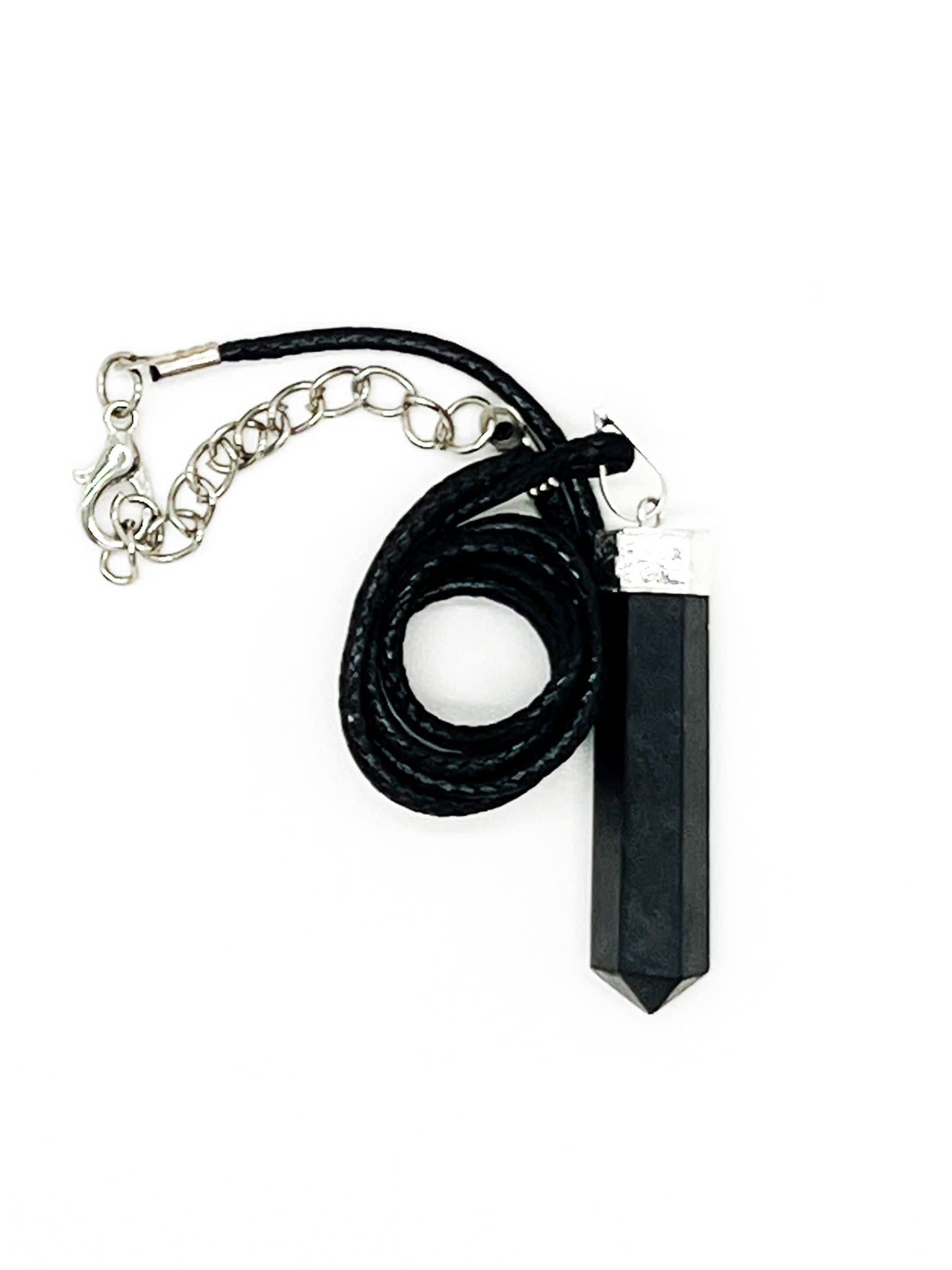Pachamama Essentials Shungite Point Protection Pendant and Necklace Authentic Crystal Hexagonal Pendant Unisex Men Women Kids Adjustable cord, Stone, Shungite