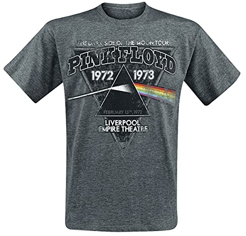 PINK FLOYD The Dark Side of The Moon – Liverpool 1972 Homme T-Shirt Manches Courtes Gris chiné - Les Beatles, Paul McCartney, John Lennon, RIngo Starr, George Harrison PINK FLOYD The Dark Side of The Moon - Liverpool 1972 Homme T-Shirt Manches Courtes Gris chiné