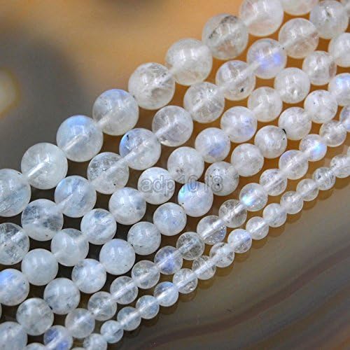 Natural White Moonstone Gemstone Round Loose Beads in 15.5''(5mm)
