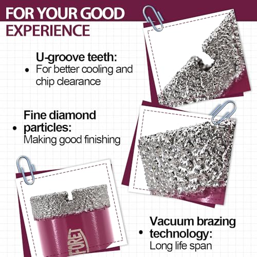 QUEFORET Diamant Fliesenbohrer 100mm x M14 - Bohrkrone für Fliesen Keramik Porzellan Marmor Granit, für Winkelschleifer