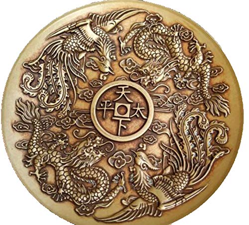 Laiton Dragon et Phoenix plaque de cuivre pour purifier l'atmosphère de votre bureau