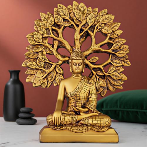 Image of Global Grabbers Buddha Statue Showpiece Idol Home Decor Decoration Items for Living Room and Gifts (GOLDEN4)