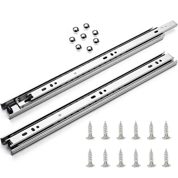 6 Pairs of 16 Inch Drawer Slides 3-Section Full Extension Ball Bearing Side Mount,100 LB Capacity (16 Inch, 6 Pairs)
