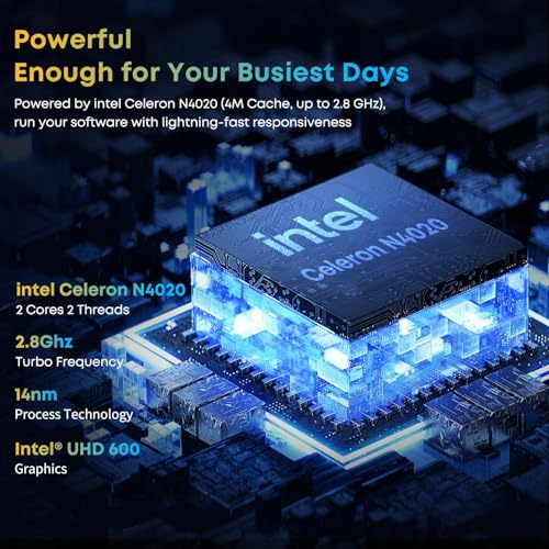 Chuwi HeroBook Pro 14.1'' Intel Celeron N4020 Laptop with 8GB RAM, 256GB SSD, Windows 11, 1TB Expand, FHD IPS, Ultra Slim, USB3.0, Mini-HDMI, Webcam - Image 4