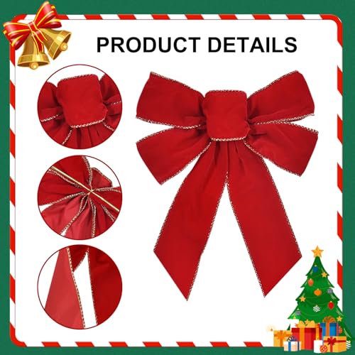 Lazos de terciopelo TONIFUL 9 x 12 pulgadas para decoración de árbol de Navidad y fiestas 4