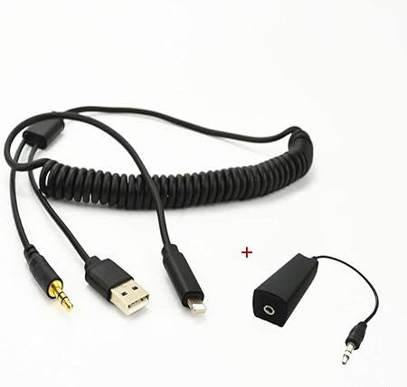 Amazon Aux入力アダプター Usb 3 5mmジャック Yコイルケーブル Bmwミニクーパーに対応 カーオーディオ音楽インターフェース電源コード 長さ2メートル カセットアダプター 車 バイク