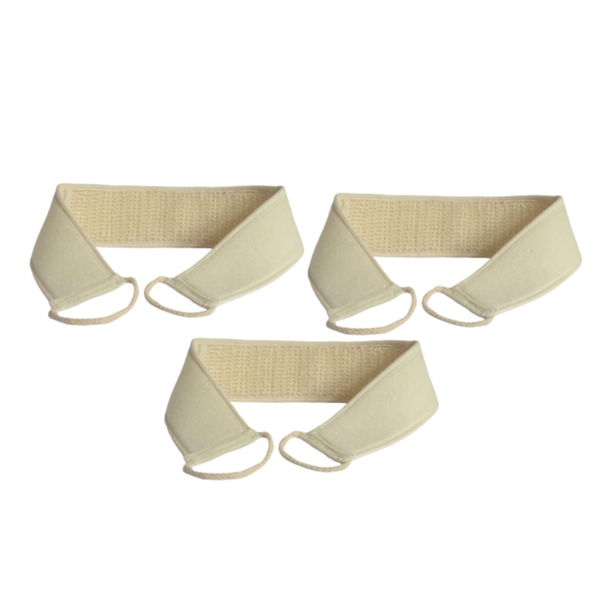 Healvian 3Pcs Powerful Loofah Massage Brush Bath Shower Towel Double Sided Rubbing Strip for Exfoliating and Cleaning Hard to Reach Areas Comfortable and Durable Design