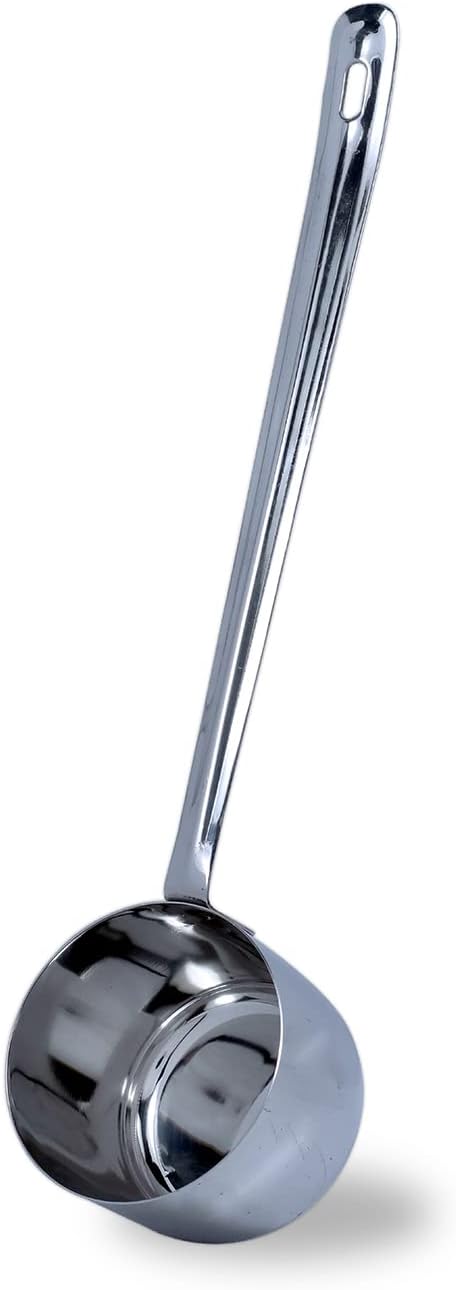 KUVI Stainless Steel Spoon with Long Handle | Doya/Loti Tea Pourer | Water Dispenser Ladle | Canteen Server | Quint Ladle/Cute ladle/Ghee,Tadka Ladle for Cooking