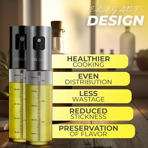 CREADY | Confezione da 2 olio da cucina da 100 ml | Dispenser olio | Spray olio friggitrice aria | Oliera spray | Spruzzatore olio | Dispenser di olio - immagine 5