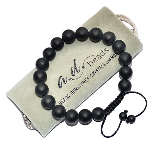 Image of AD Beads Natural 10mm Gemstone Bracelets Healing Power Crystal Macrame Adjustable 7-9 Inch
