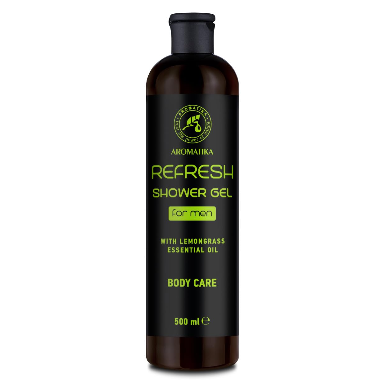 Shower Gel Refresh 500ml, Shower Gel for Men, Gel with Lemongrass Essential Oil, Skin Care, Body Care, Cleansing and Care