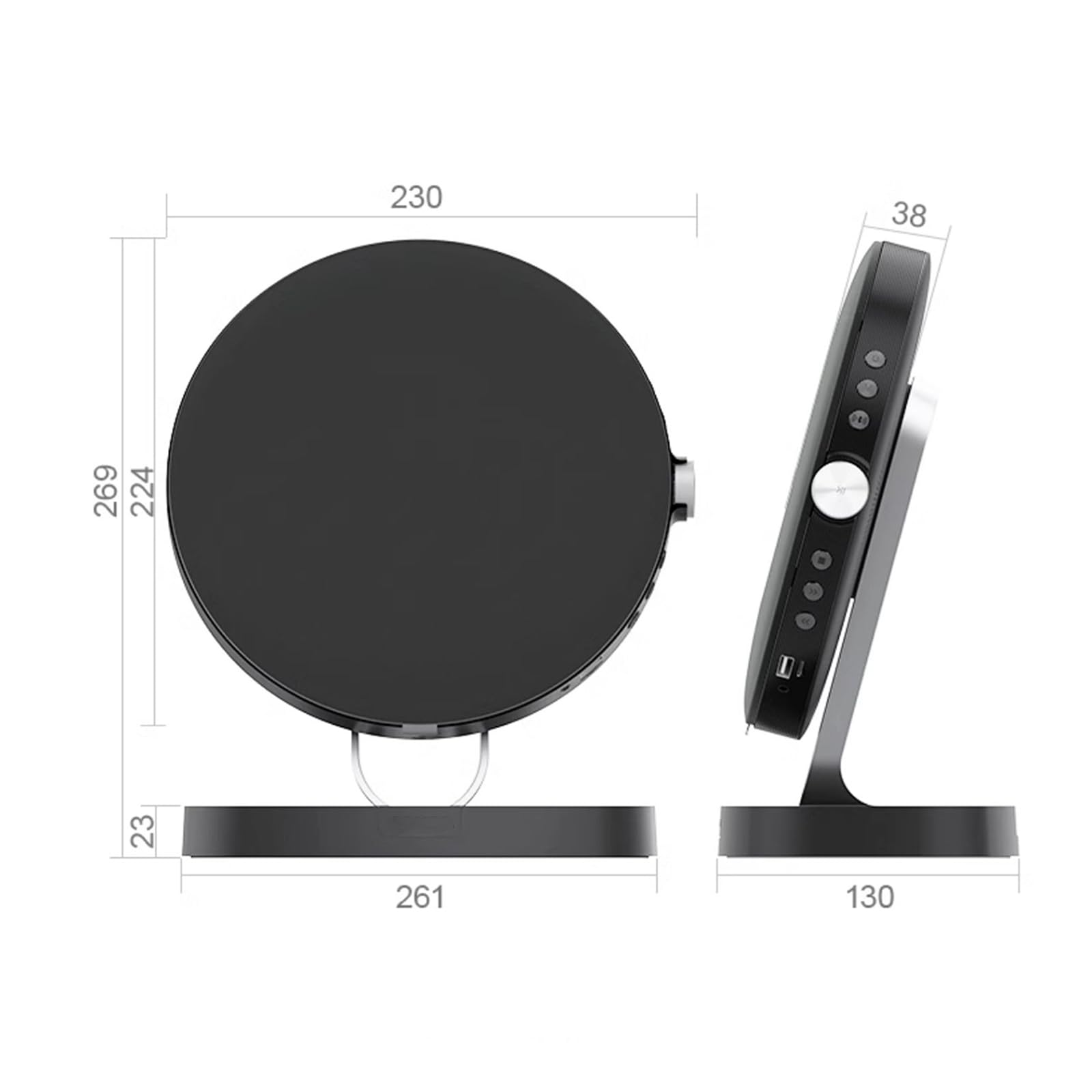 Lettore CD Bluetooth con altoparlanti ad alta fedeltà, design portatile retrò, Bluetooth 5.0 bidirezionale, supporta disco USB, scheda TF, musica MP3 e WMA