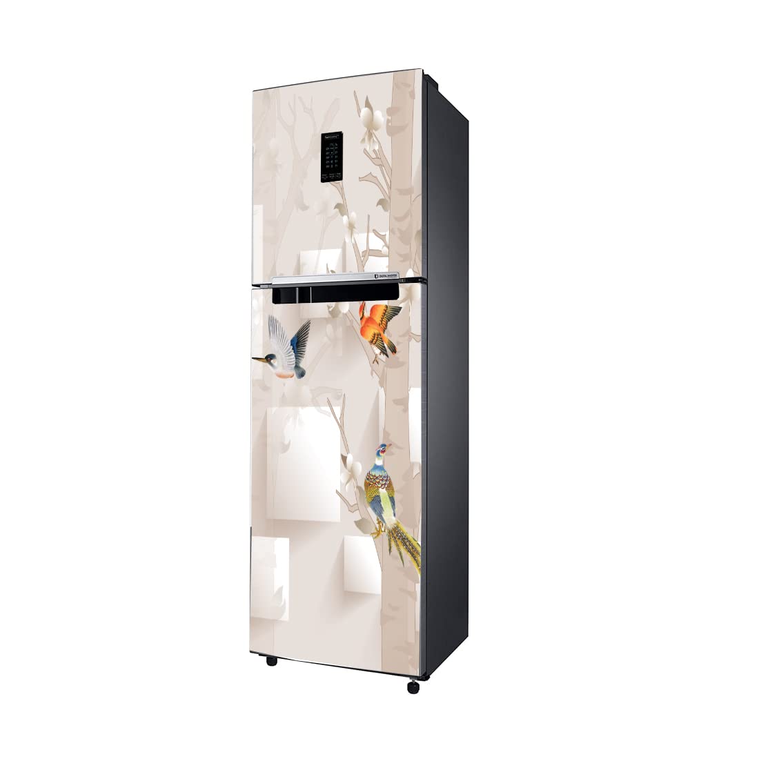 WallDaddy Fridge Stickers & Wall Stickers, Beautiful Fridge Decorative Sticker Wallpaper Poster (PVC Vinyl) Large Size (60x160 cm) (Sparrow World)-Self-Adhesive 1