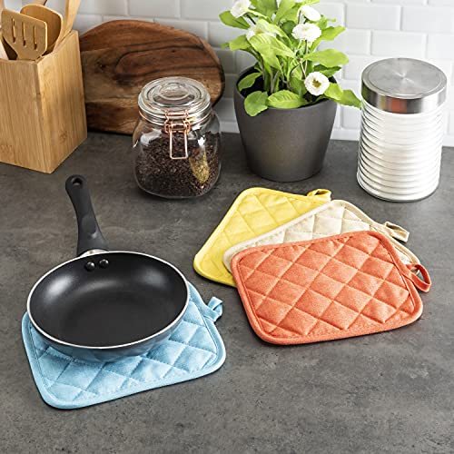 American Linen 8 Pack Pot Holders, Hot Pads, Table Pads For Kitchen And Dining Table, Non Slip Heat Resistant Hot Pot Holder Set (Coral) #TOP3