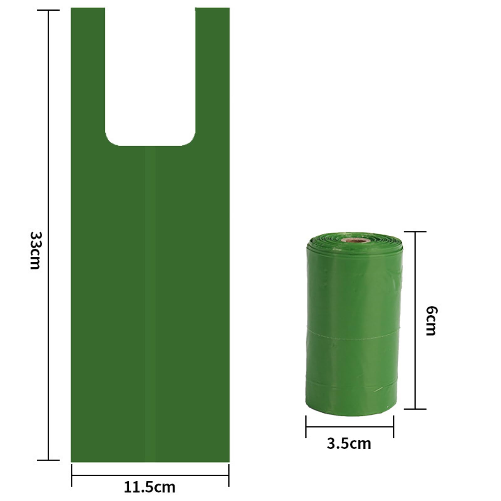 AWOCAN Dog Poop Bags and Dispenser with Tie Handles on Refill Rolls Easy-Tie Opening Generously Sized Dog Poop Bags for Pet Owners (green) - Image 2