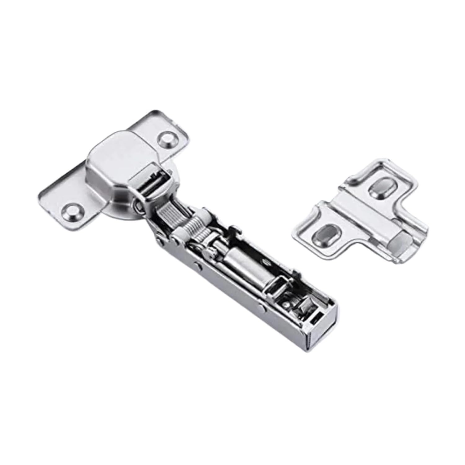 Eisenwaren Straight Arm Full Coverage Hinge Door Wardrobe Cushion Hinge Automatic Adjustment Off Silent Buffer Damper Hardware Furniture(8Pcs)