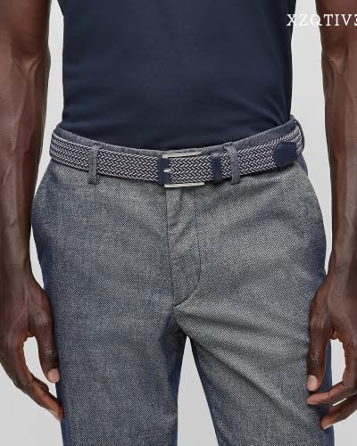Image of XZQTIVE Braided Stretch Belt Mens Gift Elastic Woven Belt for Golf Casual Pants Shirts Jeans