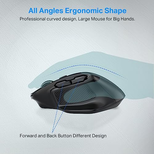 Image of E-YOOSO Large Wireless Mouse for Big Hands, X-31 Cordless Ergo Computer Mouse, 6 Buttons, 5-Level 4800 DPI, 18 Months Battery Life, for Laptop, PC, Chromebook (Bluetooth, 6)