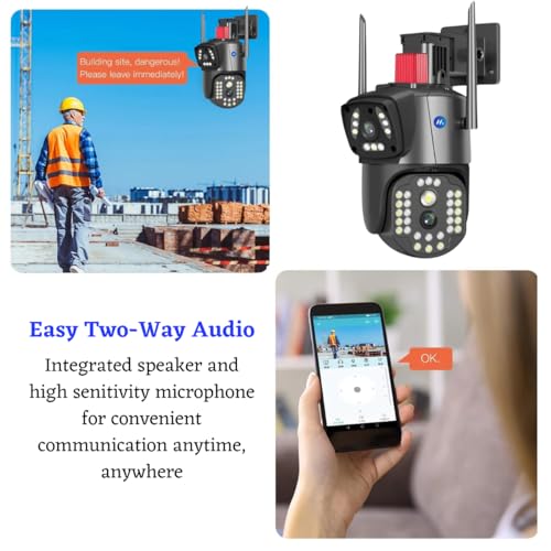 Image of Maizic Smarthome SuperCams 6MP HD WiFi Dual Lens & Dual Screen CCTV Camera | 1080p Video Recording, Color Night Vision, Bullet + 360� PTZ Control, IP66 Waterproof Outdoor Security Camera