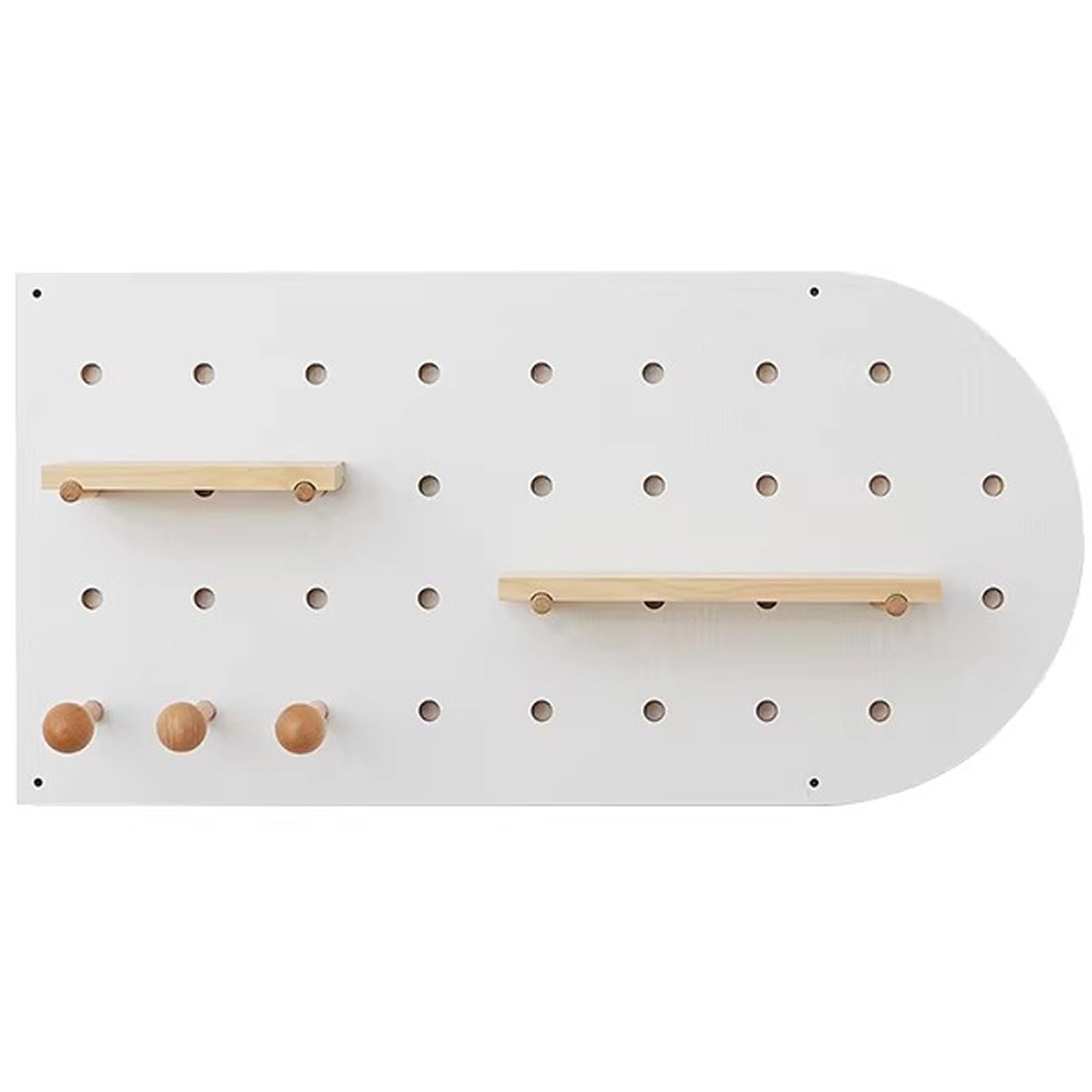 Gewölbtes Modulares Pegboard, Holz-Wandregal, Mit Zubehör(White color)