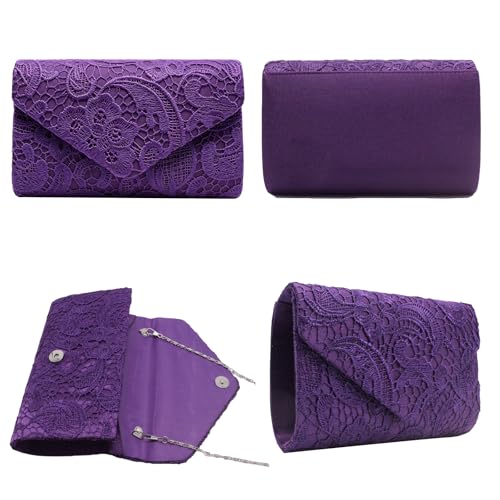 Image of 2026 Lace Embroidered Clutch Dressy Purse Envelope Evening Bag