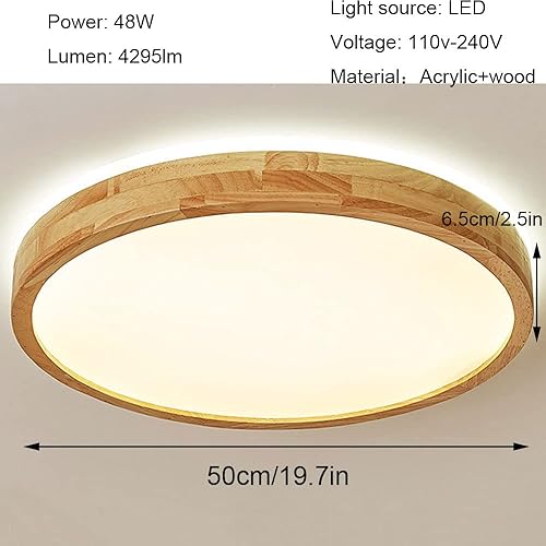 Miniatura 6 de SHUANGZ Lámparas de techo LED minimalistas de madera empotrada lámparas de techo redondas ultra finas de tres tonos para estudio sala de estar balcón