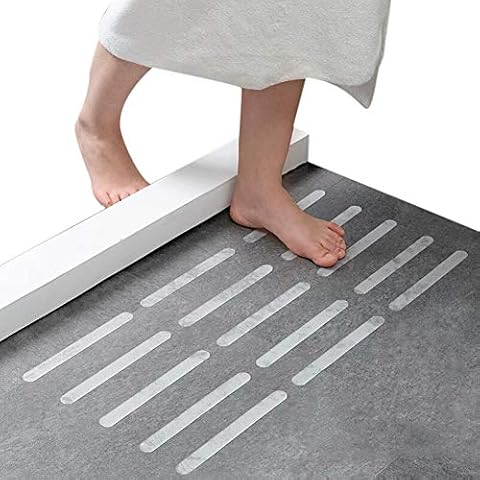 hefeilzmy 15 Pcs Bathroom Transparent Non-Slip Stickers Safety Shower Flooring Anti-Slip Tape Slip-Resistant Strips for Household Stair Floor Cover