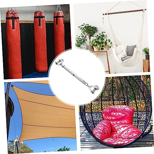 PartyKindom 3 piezas Tensor de Cuerpo Cerrado con Gancho y Tornillo de Acero para Tensar Cables y Cuerdas de Tienda miniatura 6
