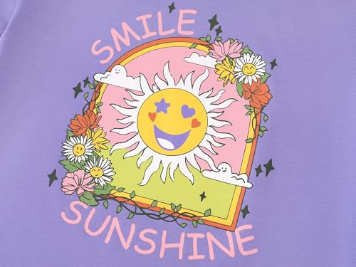 Image of Dvenki Girls Graphic Short Sleeve Crewneck T-Shirt Sizes 6-18 | breathable soft cotton blend, cute graphic prints, summer little and big girls tee, ideal casual wear for school, daily