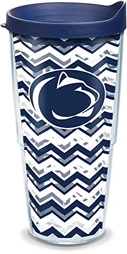 Tervis Made in USA Double Walled Penn State University Nittany Lions Insulated Tumbler Cup Keeps Drinks Cold & Hot, 24oz, Chevron