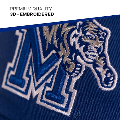Gorra bordada University of Memphis azul ajustable miniatura 4