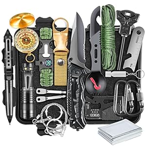 Survival Kits, Gift for Men Dad Husband, Emergency Survival Gear and Equipment 19 in 1, Fishing Hunting Birthday for Men…