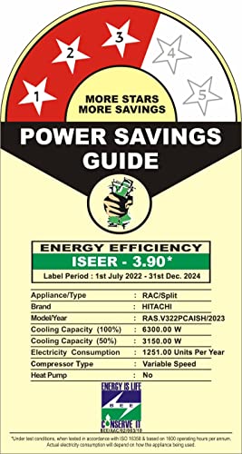 Image of Hitachi 2 Ton Class 3 Star ice Clean Wifi Enabled Inverter Split AC (100% Copper, Dust Filter, 2023 Model, iZen 3500FWXL, R32-RAS.V322PCAISH, Dual Gold)