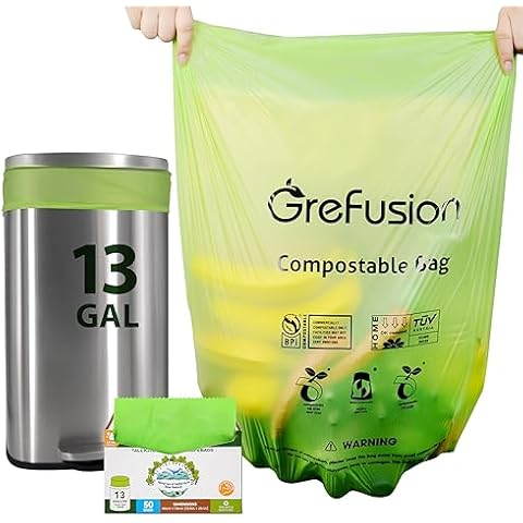 GreFusion 13+ gallon compostable trash bags Cover