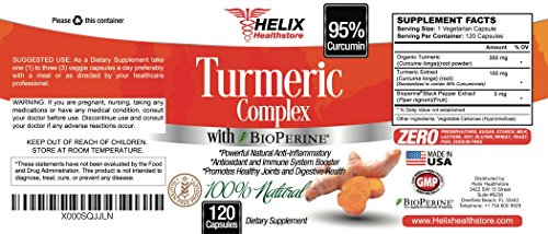 Turmeric Curcumin with BioPerine 1500mg - 120 Turmeric Capsules with Black Pepper Extract and Made with Organic Turmeric Powder - Best Natural Anti Inflammatory Supplement and Joint Pain Relief Pills