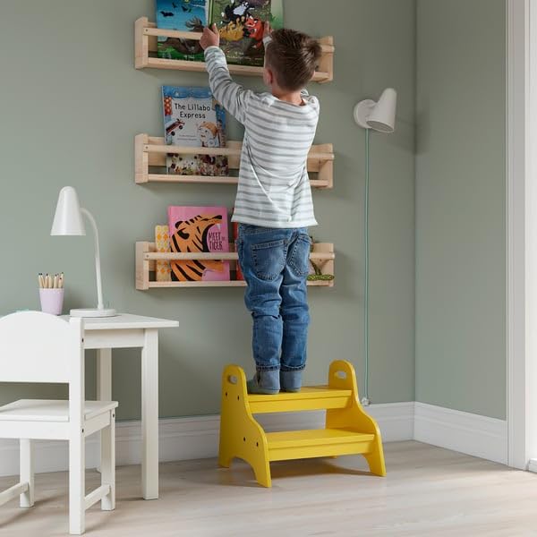 TROGEN Taburete infantil amarillo, 40x38x33 cm