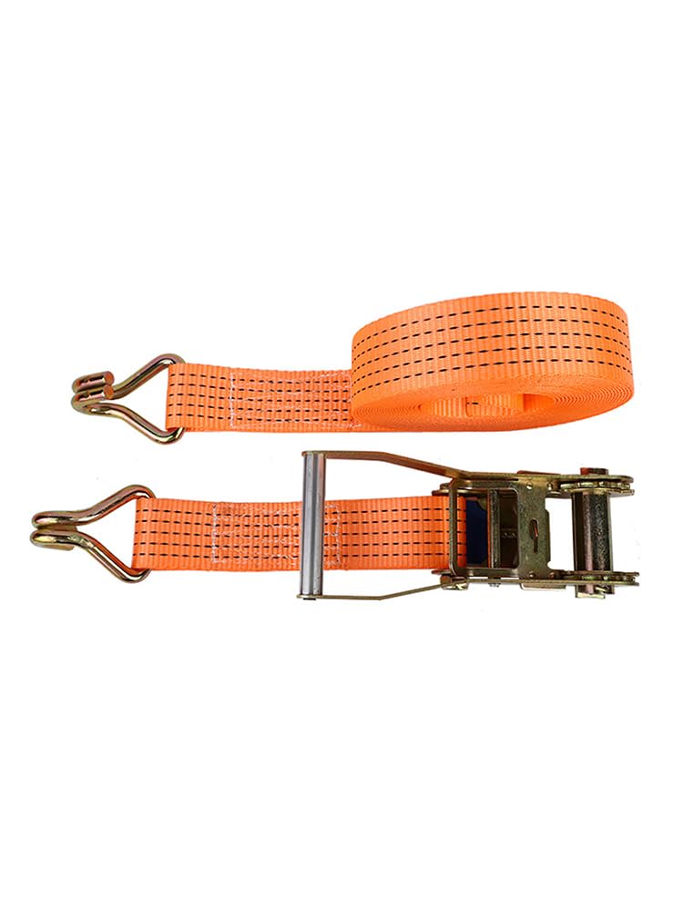 Cinghie a cricchetto con doppio gancio, cinghie di tensionamento regolabili per carichi pesanti, ispessimento arancione, 5 cm x 10 m, fissaggio con fibbia per camion, carico, moto, rimorchi,