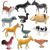 HAPTIME Mini Farm Animals, Plastic Farm Animals Figurines, Farm Toys for Kids, Cow, Sheep, Pig,...