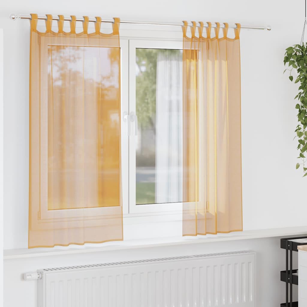 Cortinas de gasa naranja translucidas que protegen tu intimidad en la cocina o balcón