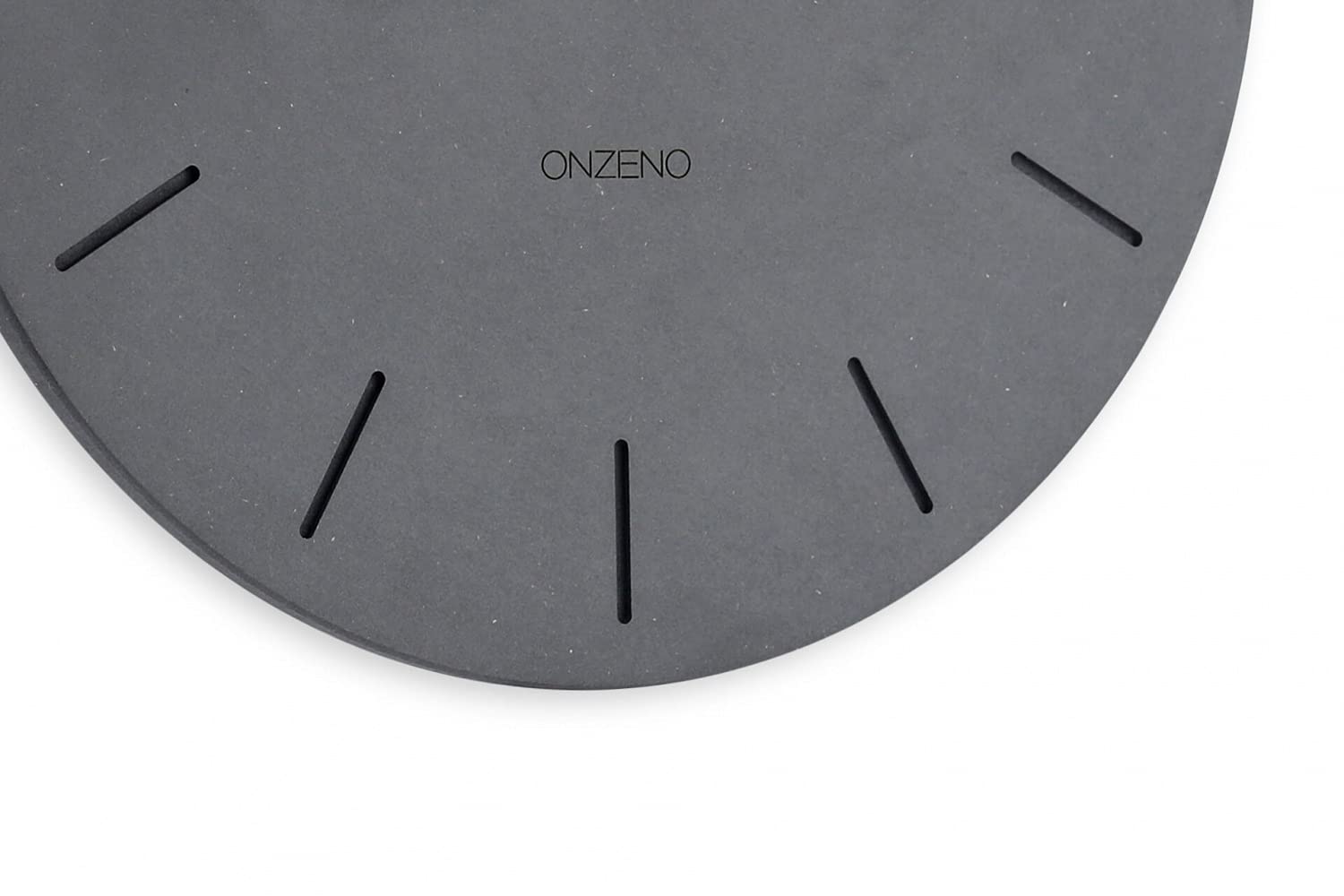 ONZENO Reloj de Pared de Diseño 'The Inky.' Sin Tic-TAC, Cuarzo Silencioso, diámetro 28 cm, Fondo 0,9 cm, Negro/marrón