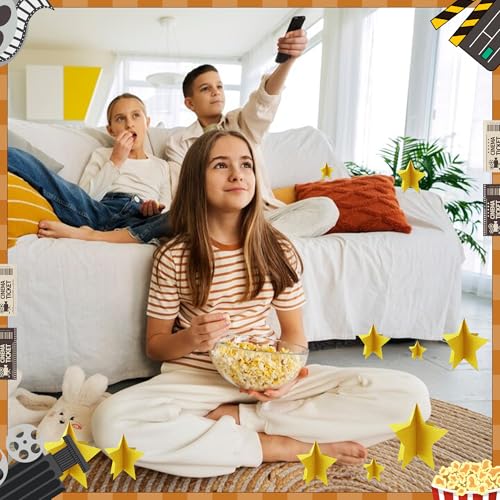 70 Pcs Star Centerpieces for Movie Night Party Decorations 3D 2025 Graduation Table Decor 3 Sizes 8" 5" 3" Red Carpet Film Show Theme Birthday Party Back to School Table Decor （Gold） by MISAKTEAM - Image 5