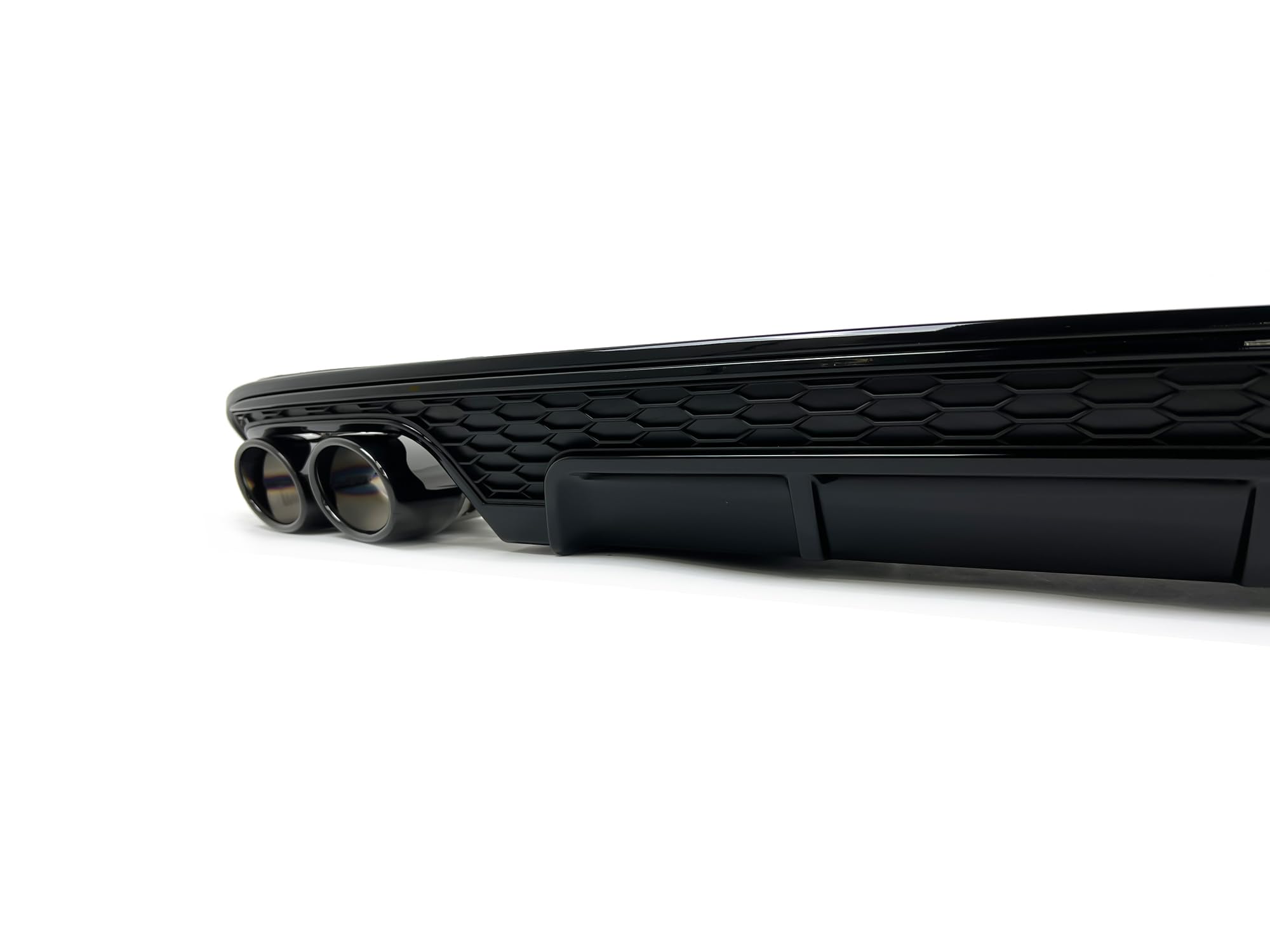 Schwarz Diffusor Heckdiffusor + Auspuffblenden passend für Audi A6 C7 4G Limo Avant mit Serienstoßstange MOPF 2015-2018